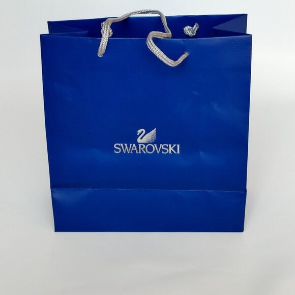 SWAROVSKI Crystal Shopper Tote Blue Bag Silver Rope Handle - Picture 2 of 4